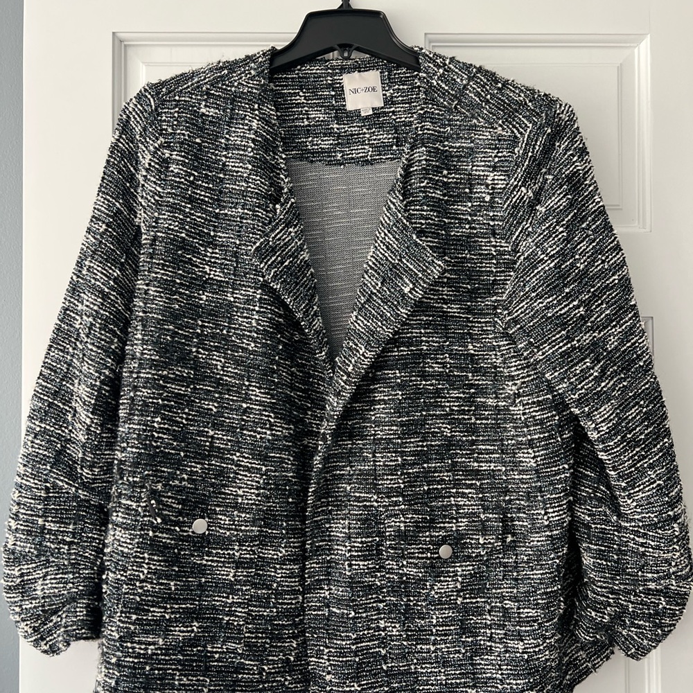 NIC+ZOE Black and White Textured Jacket